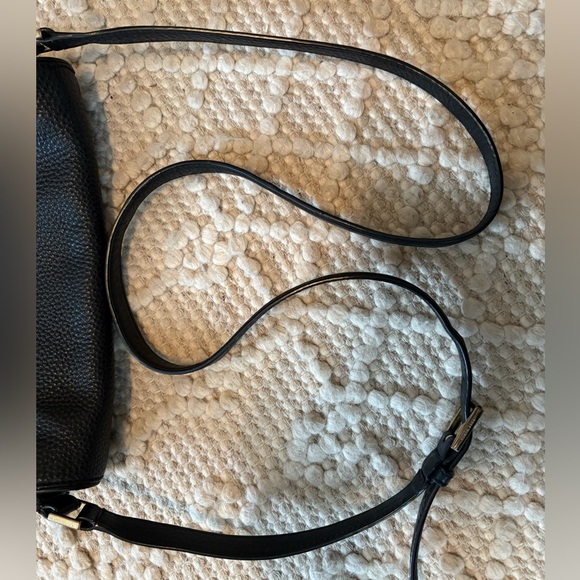 Tory Burch 🔥 Robinson Fold Over Messenger Black Pebbled Leather Crossbody Bag - Picture 10 of 12